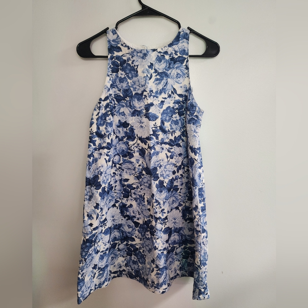 Abercrombie & Fitch Blue Floral Linen Dress